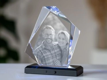 Glaskristall mit Foto