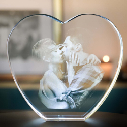 3D Glasherz ohne Spitze M (1–3 Personen)