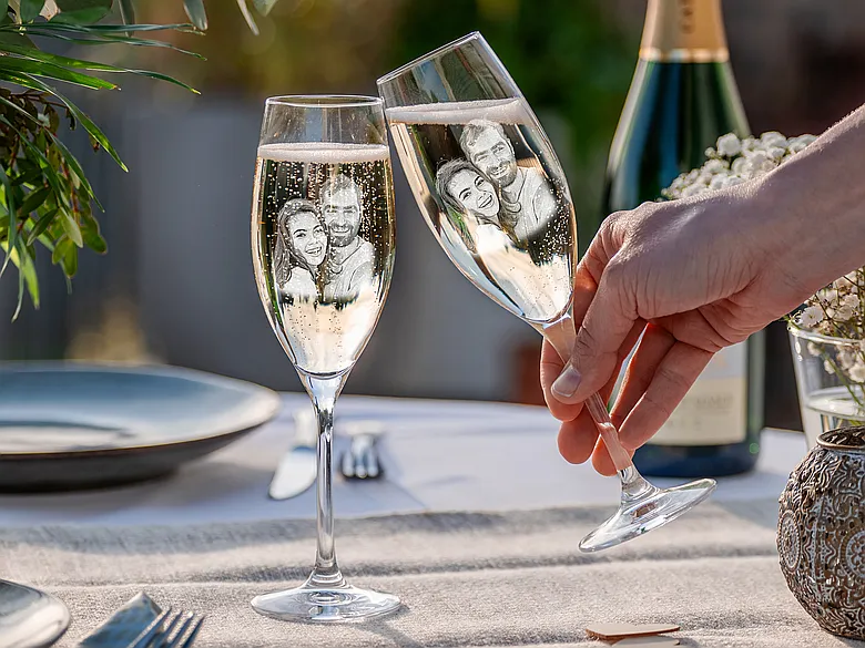 Sektglas mit Gravur