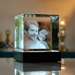 3D Glasfoto Würfel