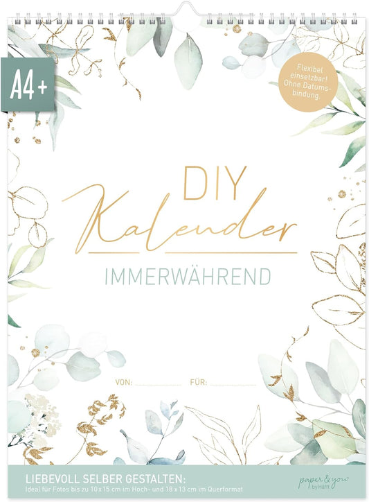 Bastelkalender A4+ ohne Jahr, immerwährend [Blattgold]